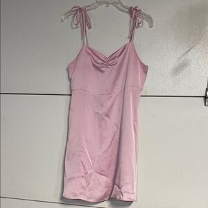BP WOMENS PINK SATIN MINI DRESS MEDIUM
